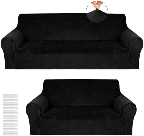Peryiter 2 Pcs Couch and Loveseat Sofa Covers by Peryiter