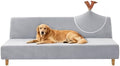 XINEAGE Velvet Armless Futon Cover, Stretch Pet Futon Slipcover, Sliver Grey by XINEAGE