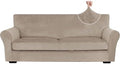 XINEAGE 3-Piece Velvet Sofa Cover, Couch Covers by XINEAGE
