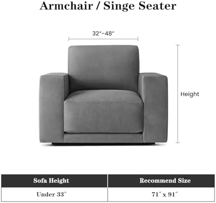 MEETSKY Small Couch Cover Oversized Chair Cover Washable, Chenille Soft Throw - Image 5