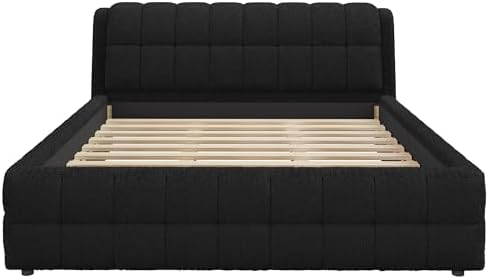 SOFTSEA King Size Upholstered Platform Bed, Fleece Floor Bed - Image 5