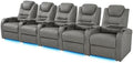 comfiroom Home Theater Seating, Top-Grain Leather Power Recliner Chair by comfiroom