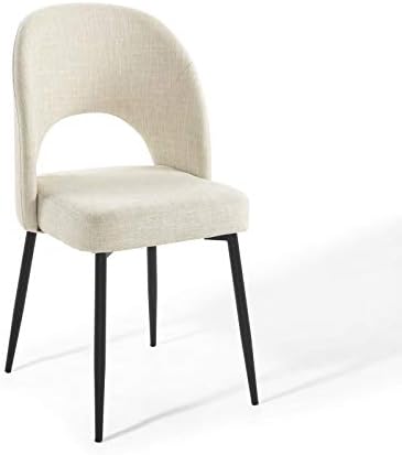 Modway Rouse Upholstered Fabric Side Black Beige - Image 4