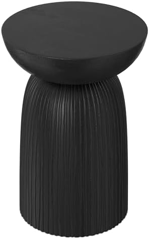 SIMPLIHOME Boyd 13" Wide Solid Wood Round End Table in Black - Image 7