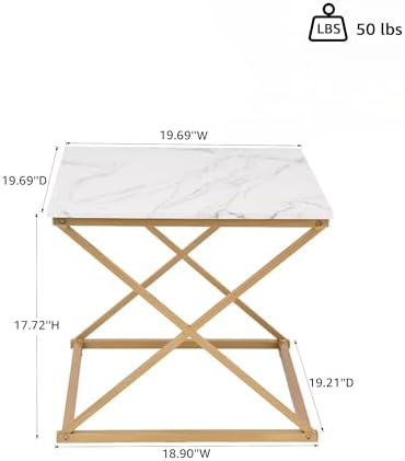 Modern Nesting Coffee Table Set of 3, Faux Marble Top - Image 4
