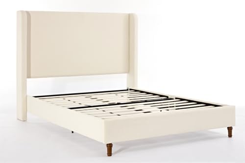 King Size Boucle Wingback Bed Frame - Image 3