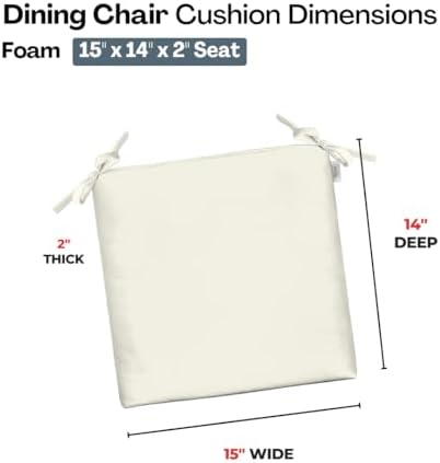 RSH DECOR: Sunbrella Foam Chair Cushions Set of 2 | 15" x 14" x 2" | - Image 3