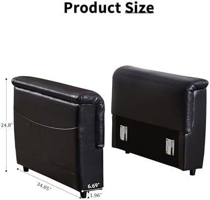 RARZOE Modular Sectional Couch Armrests Module, Faux Leather Armrests Modular - Image 3