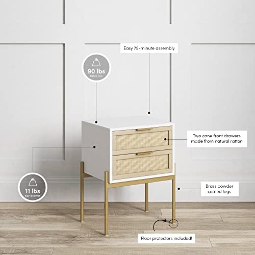Andrew End, Bedside or Side Table in Matte White Finish - Image 5