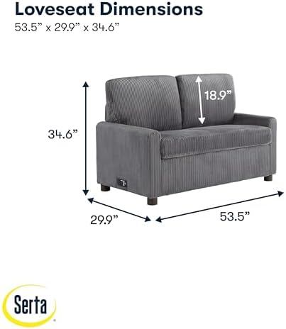 Serta® Darnold 53.5" Pull-Out Sleeper Loveseat, Twin Size, Dreamcoil® Comfort - Image 2