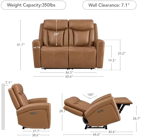 CHITA Zero Gravity Leather Power Reclining Sofa - Image 2