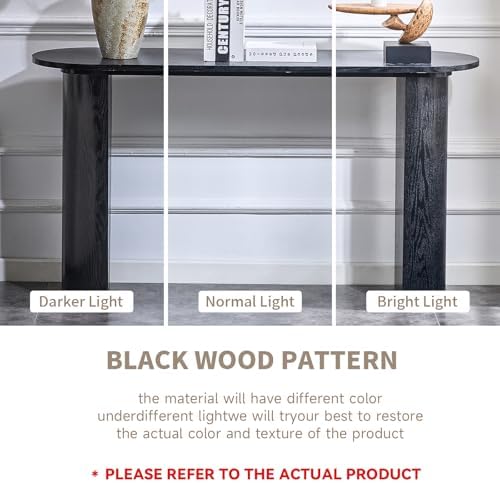 LKTART 55" Black Console Table for Entryway, Couch Tables Behind Sofa, - Image 6