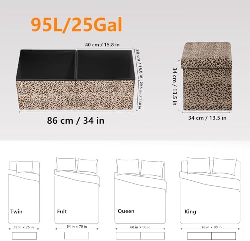 AmasSmile Footrest Ottoman Storage Bench - Image 3