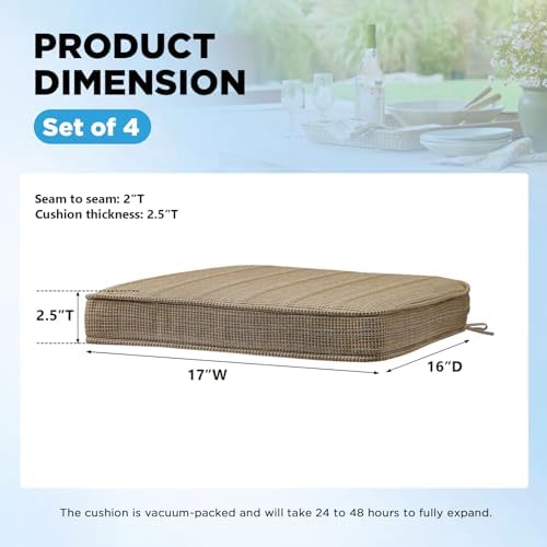 17 x 16 Inch Outdoor Chair Cushions - Image 2