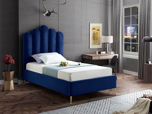 Meridian Furniture LilyNavy-T Lily Collection Modern | Contemporary Velvet - Image 2