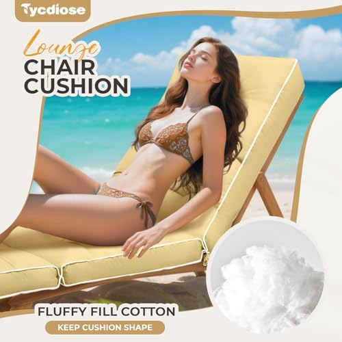 Outdoor Chaise Lounge Chair Cushion, Waterproof Non-Slip Patio Chaise Lounge - Image 3