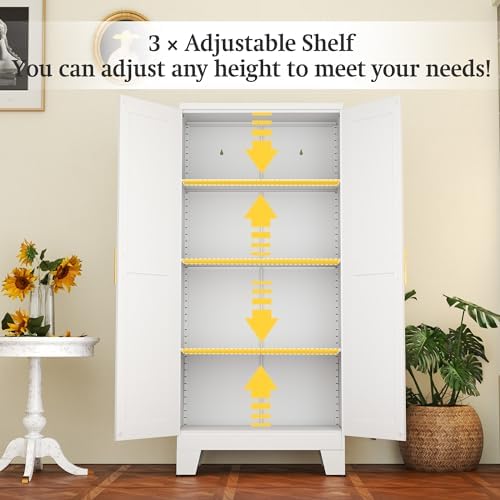 White Metal Storage Cabinet - Image 3
