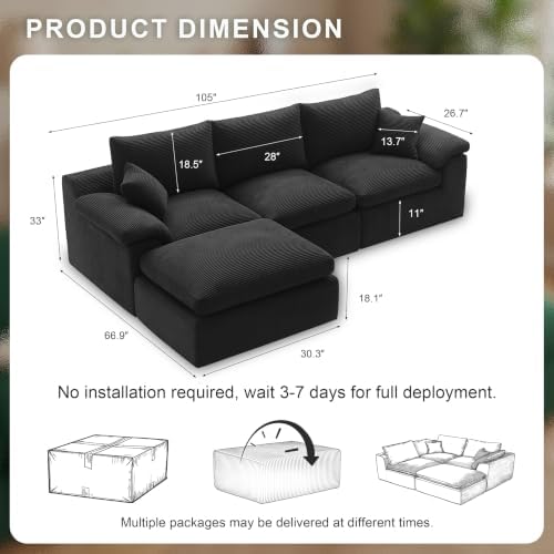 Cloud Sectional Couch, Boneless Couches - Image 3