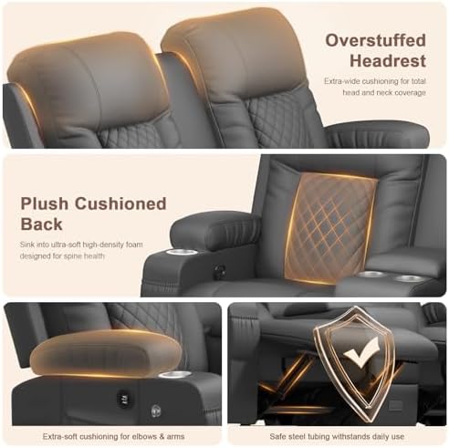 YONISEE Living Room Furniture Set, Loveseat Recliner and 2PC Massage Recliner - Image 5