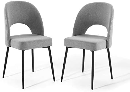Modway Rouse Upholstered Fabric Side Black Light Gray - Image 3