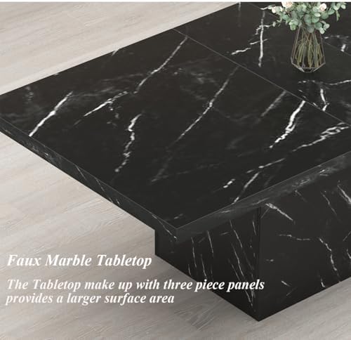 HSH 71" Black Faux Marble Dining Table - Image 6