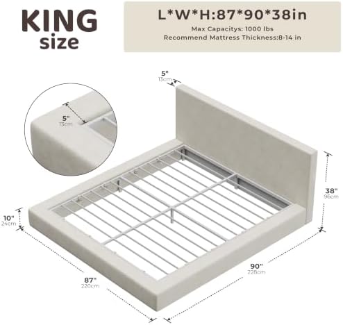 RECCI AirFrame King Size Upholstered Bed Frame - Image 2