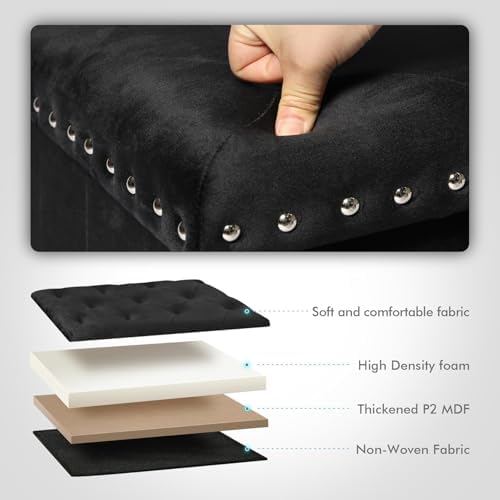 B FSOBEIIALEO Storage Ottoman Cube, 15.7" Velvet Folding Ottoman - Image 6