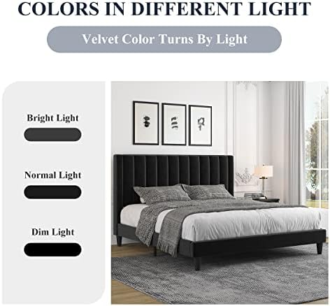 Allewie Queen Bed Frame/Velvet Upholstered Bed Frame - Image 5