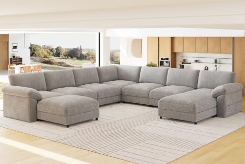 Oversized Sectional Couches for Living Room, Modular L Shaped Cloud Sofa by HOMYHOMEY