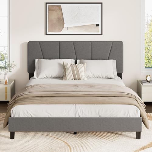 Full Size Upholstered Platform Bed Frame by IDEALHOUSE