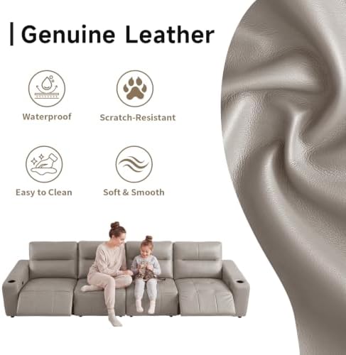 Power Recliner Sofa Genuine Leather Wall Hugger Recliners - Image 3