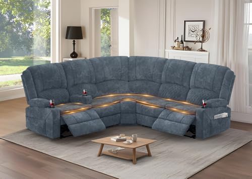 5 Seater Reclining Sofa Set, Modern Living Room Couch Set by SavortheHappyMoments