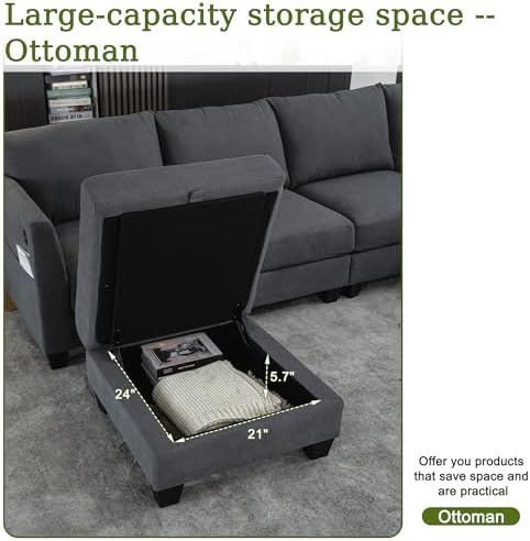 122.8" Large Sectional Couches for Living Room - Image 4