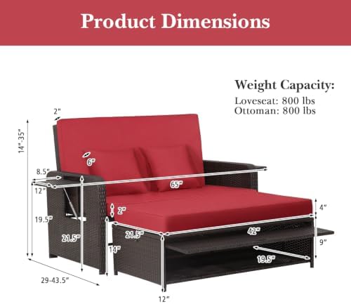 Tangkula Patio Rattan Daybed - Image 5