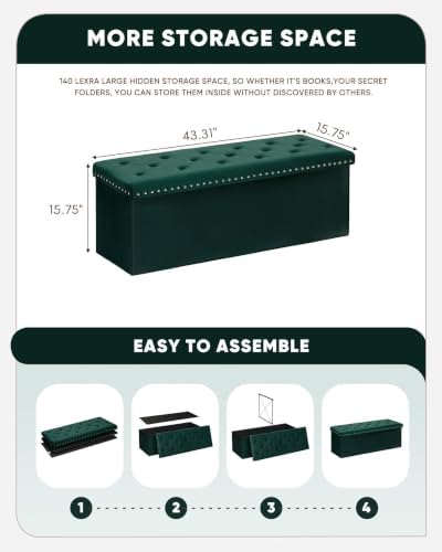 B FSOBEIIALEO Storage Ottoman Bench - Image 3