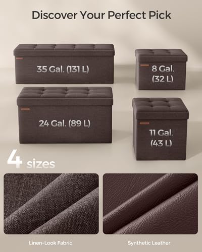 SONGMICS 30 Inches Folding Storage Ottoman Bench, Load 660 lb - Image 6
