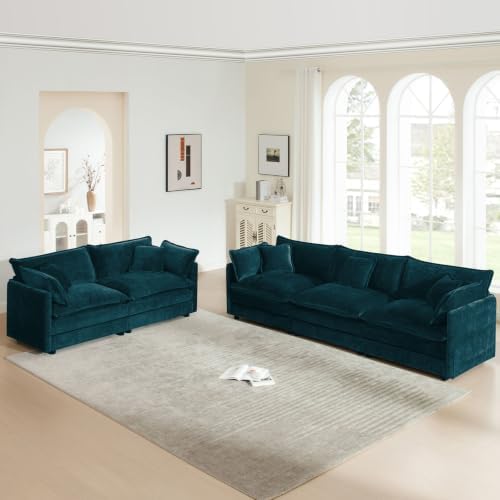 2 Piece Sofa Set, Deep Seat 3 Seater Couch by VEPXXP