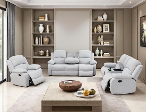 Manual Reclining Couch Sofa Set by Toseslo