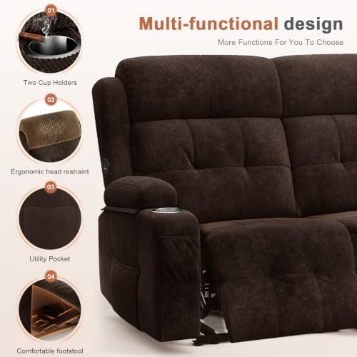 RV Loveseat Recliner Sofa, Wall Hugger Reclining RV Couch - Image 5