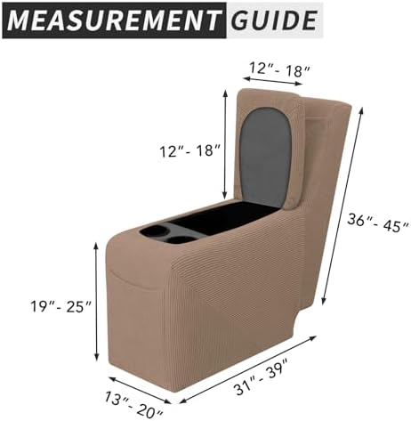 Easy-Going 2-Piece Recliner Console Cover Camel - Image 4