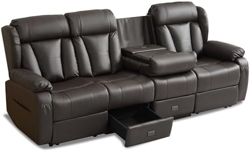 97.6" Reclining Sofa 4 Seater Recliner Couch by WISHDEER