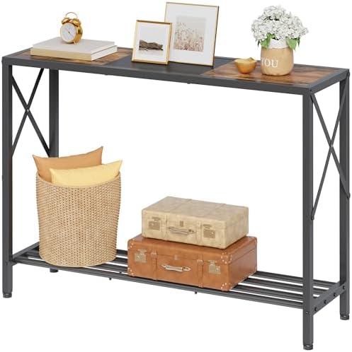 Tajsoon Console Table 41.8", 2 Tier Industrial Entryway Table by Tajsoon