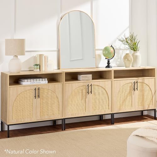 Best Choice Products Rattan Sideboard Buffet Cabinet, Entryway Table, Accent - Image 4