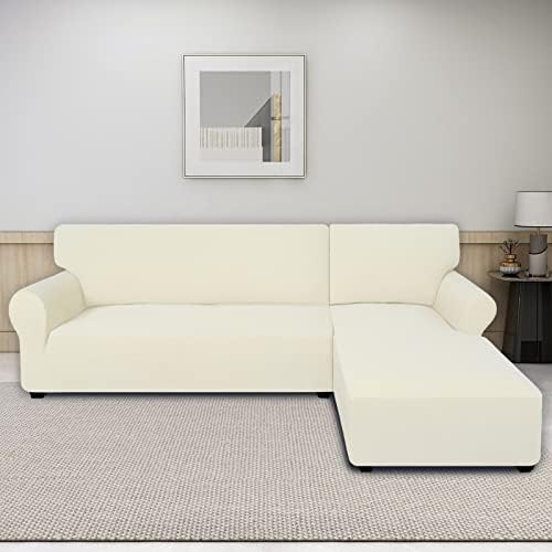 PureFit Stretch Sectional Couch Covers 2 pcs Non Slip L Shape Sofa Cover - Image 2