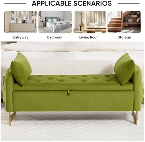 48" End of Bed Bench, Modern Storage Bench - Image 4