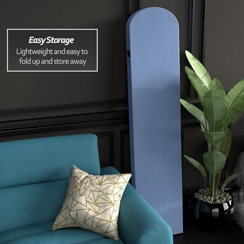 Red Lantern 6 ft. Classic Arch Velvet Room Divider Blue 3 Panel - Image 3