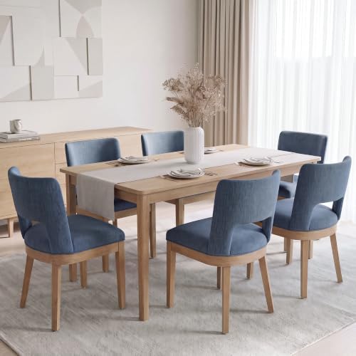 Hollow Cut‑Out Upholstered Side Chairs Set of 6 by DMFurniture