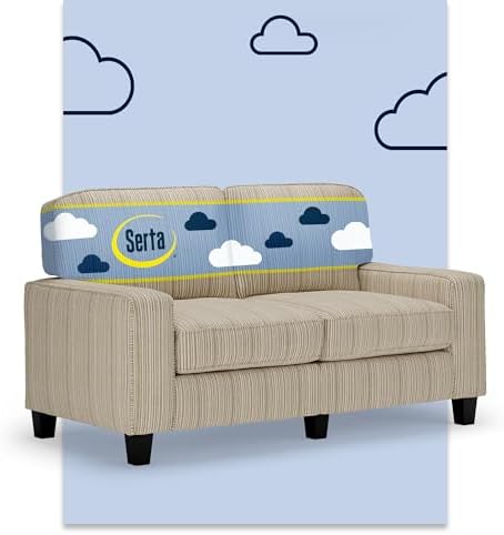 Serta Palisades 61" Track Arm Sofa, Easy Care Polyester, Soft Pillow Back by Serta