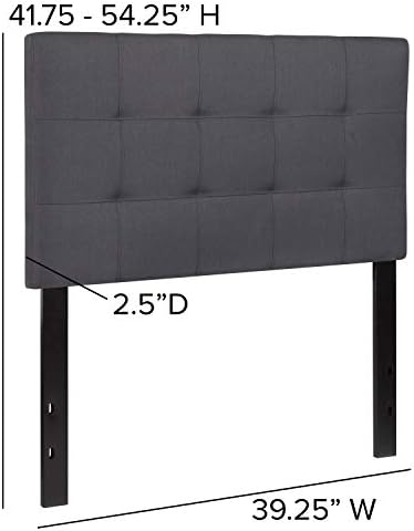 Flash Furniture Twin Tufted Fabric Headboard, Dark Gray - Image 2