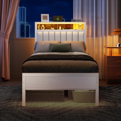 Furnulem White Twin Bed Frames - Image 5